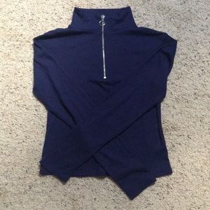 Mock neck 3/4 zip shirt